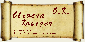 Olivera Kosijer vizit kartica